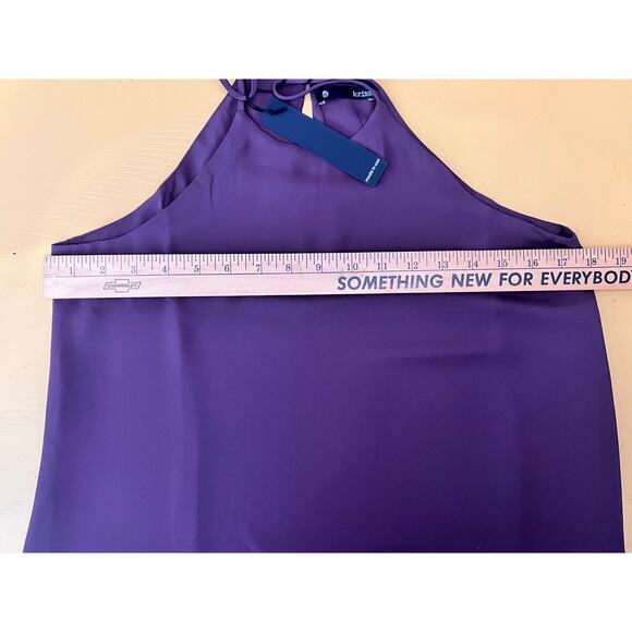 Krisa Double Layer Sleeveless Halter A-Line Mini Dress Spice Women's Size XS NWT - Picture 5 of 7